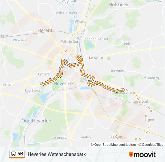 5B Bus Line Map