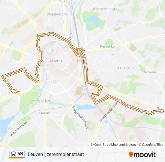 5B Bus Line Map