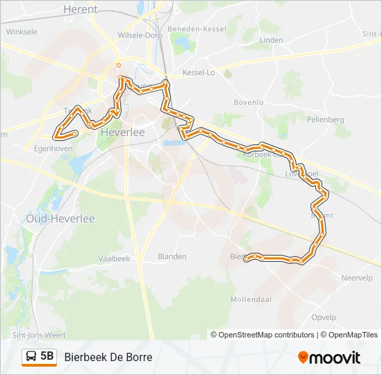 5B Bus Line Map