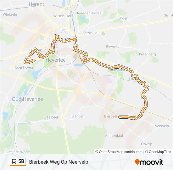 5B Bus Line Map