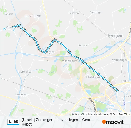 60 Bus Line Map