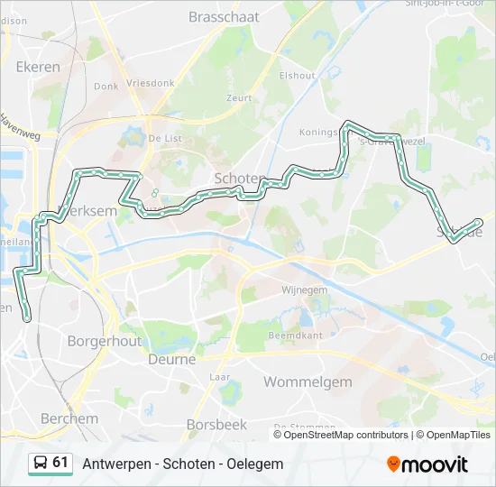 61 Bus Line Map