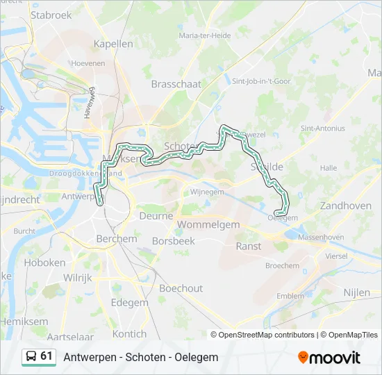61 Bus Line Map