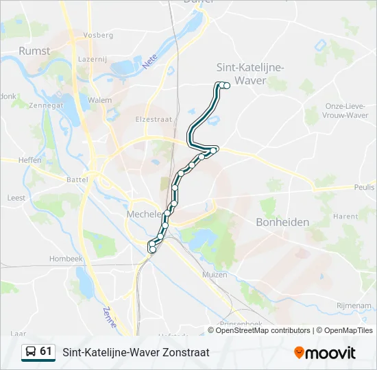 61 Bus Line Map
