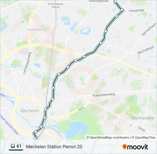 61 Bus Line Map