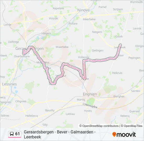 61 Bus Line Map