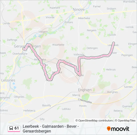 61 Bus Line Map