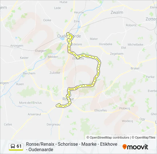 61 Bus Line Map