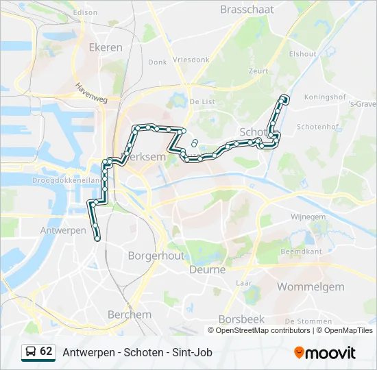 62 Bus Line Map