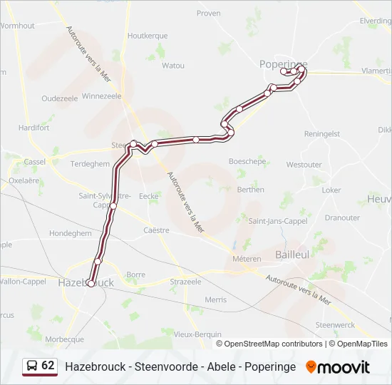 62 Bus Line Map
