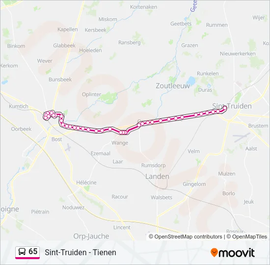 65 Bus Line Map