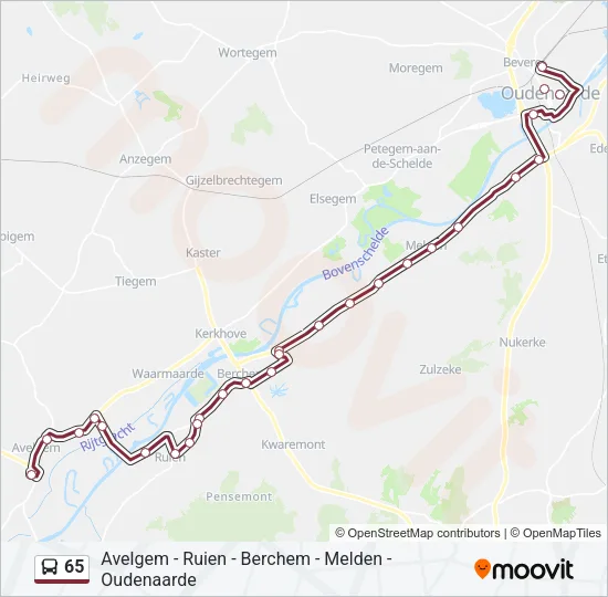 65 Bus Line Map