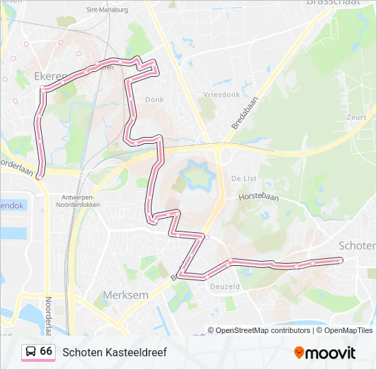 66 Bus Line Map