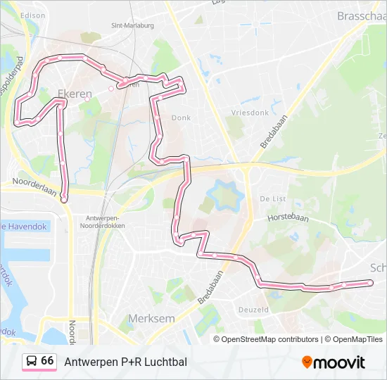 66 Bus Line Map