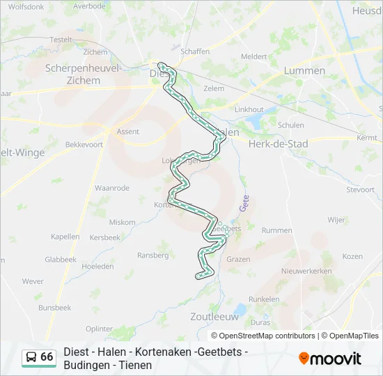 66 Bus Line Map