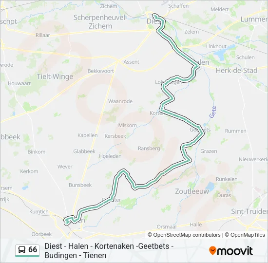 66 Bus Line Map