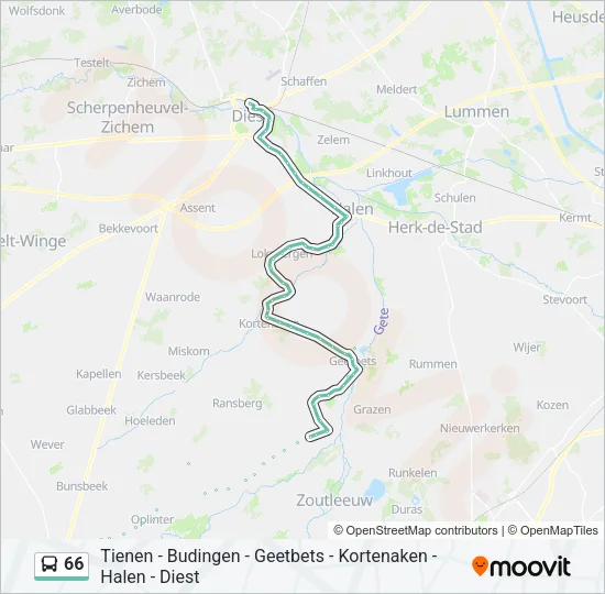 66 Bus Line Map