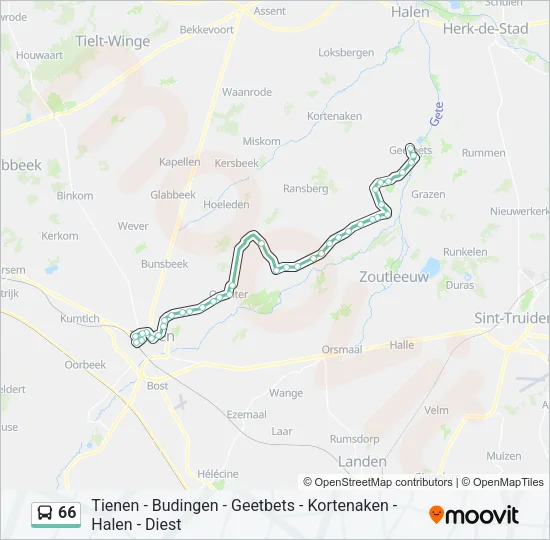 66 Bus Line Map
