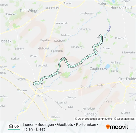 66 Bus Line Map