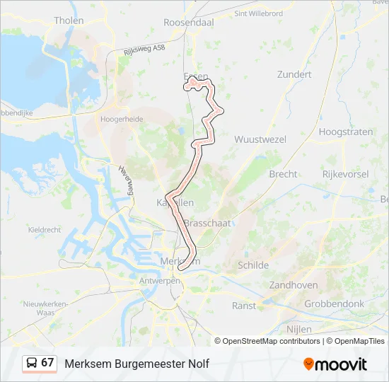 67 Bus Line Map