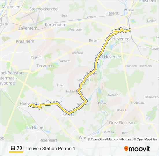 70 Bus Line Map