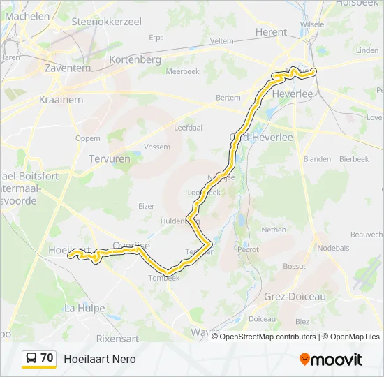 70 Bus Line Map