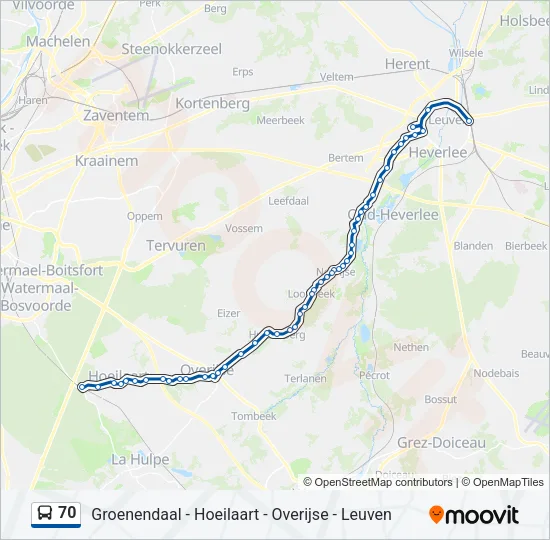 70 Bus Line Map