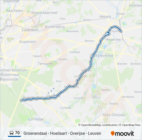 70 Bus Line Map