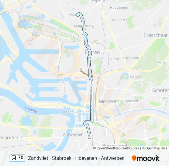 70 Bus Line Map