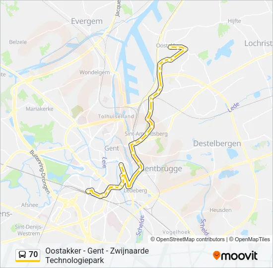 70 Bus Line Map