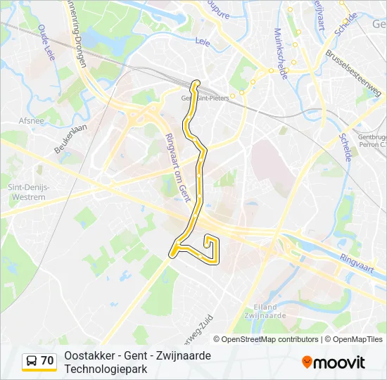 70 Bus Line Map