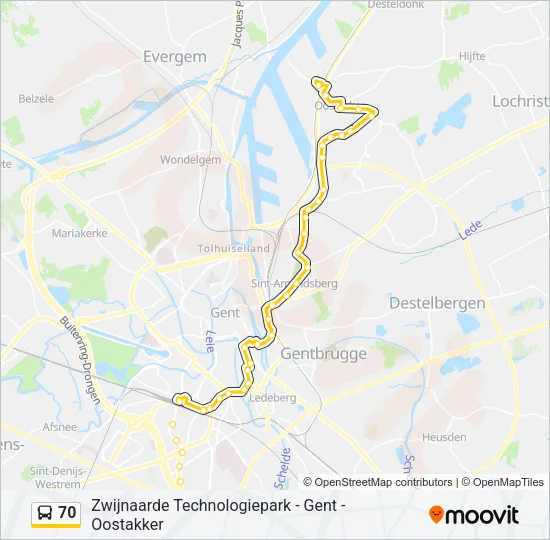 70 Bus Line Map