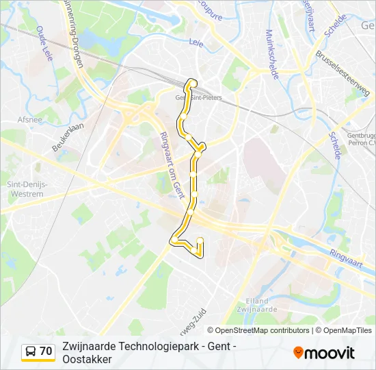 70 Bus Line Map
