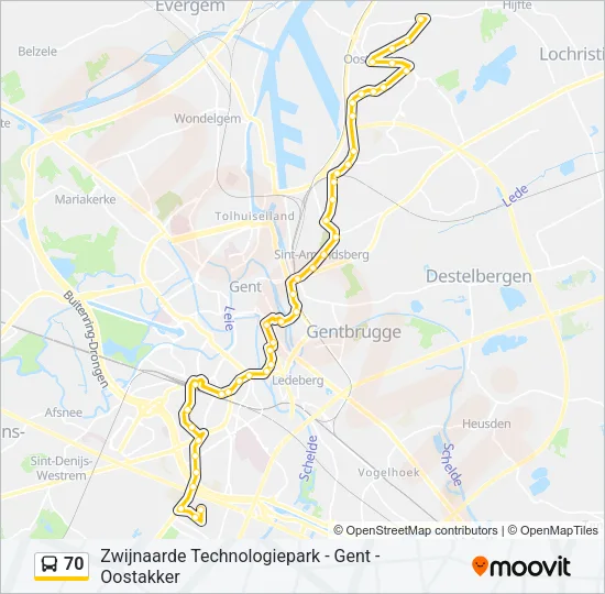 70 Bus Line Map