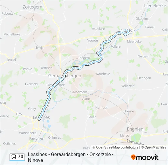 70 Bus Line Map
