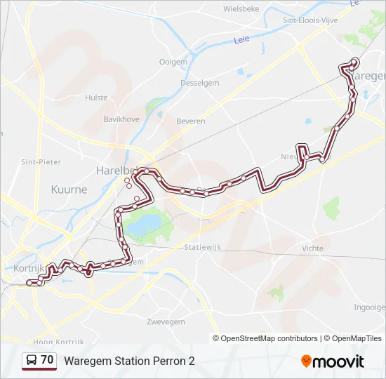 70 Bus Line Map