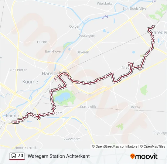70 Bus Line Map