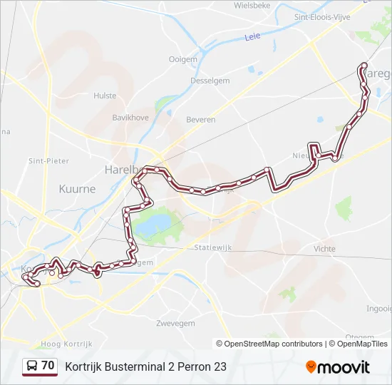 70 Bus Line Map