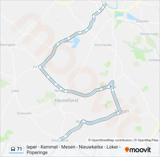 71 Bus Line Map