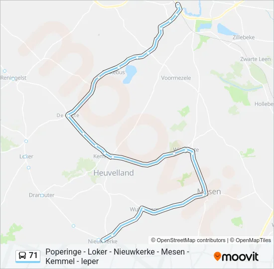 71 Bus Line Map