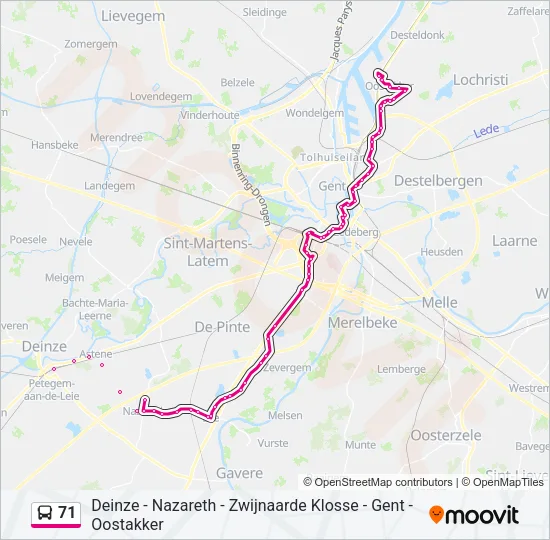 71 Bus Line Map
