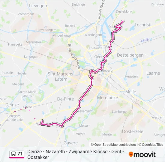 71 Bus Line Map
