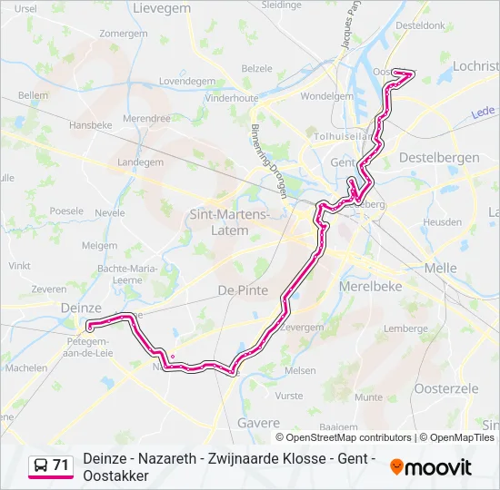 71 Bus Line Map