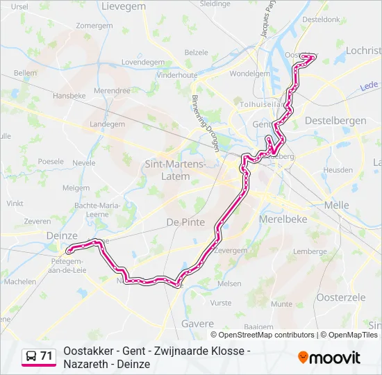 71 Bus Line Map