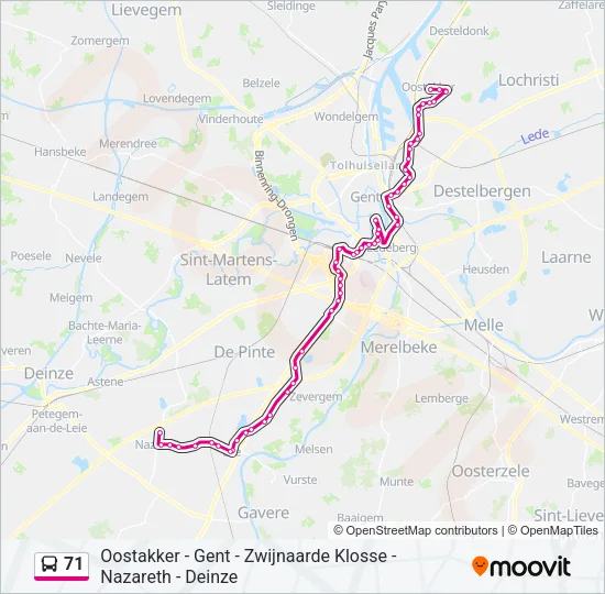 71 Bus Line Map