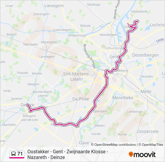 71 Route Schedules, Stops & Maps Deinze Kerkhof (Updated)