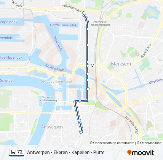 72 Bus Line Map