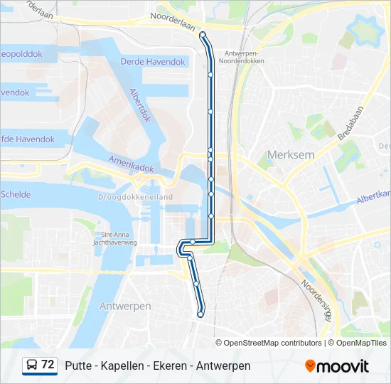 72 Bus Line Map