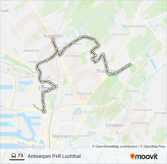73 Bus Line Map