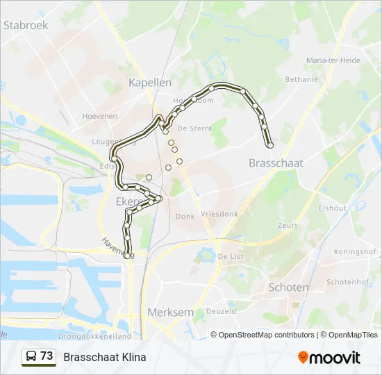 73 Bus Line Map